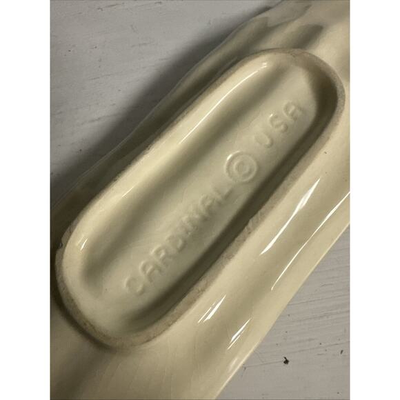 Vintage MCM Asparagus Appetizer Ceramic Serving Dish Cardinal Made In USA - Picture 4 of 4